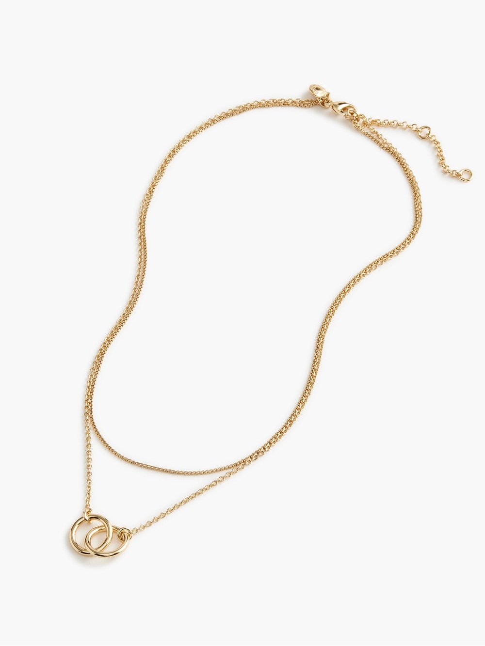 J crew intertwined hoops layering necklace gold
